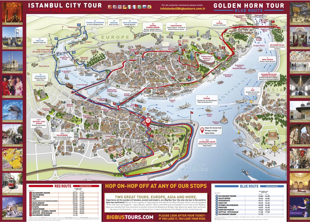 big bus tour istanbul map