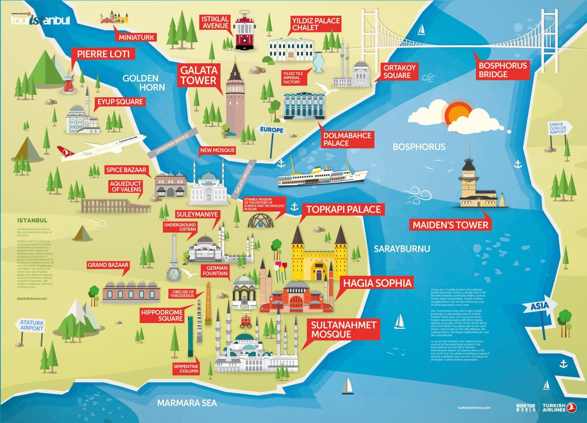 istanbul turquie carte touristique