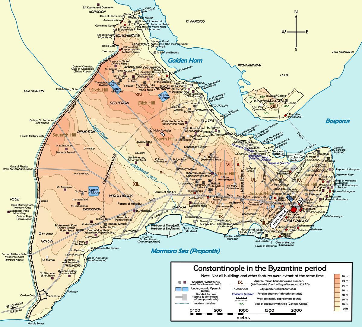 Constantinople Aujourdhui La Carte Carte De Constantinople Et De