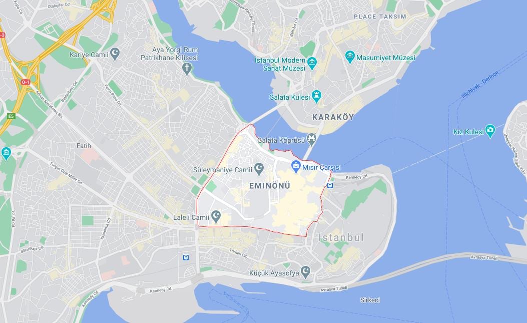 carte d'eminönü à istanbul