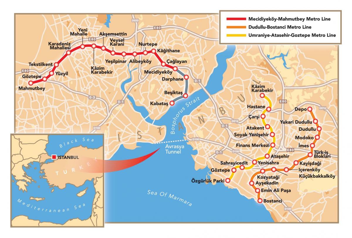 la carte de istanbul tunnel