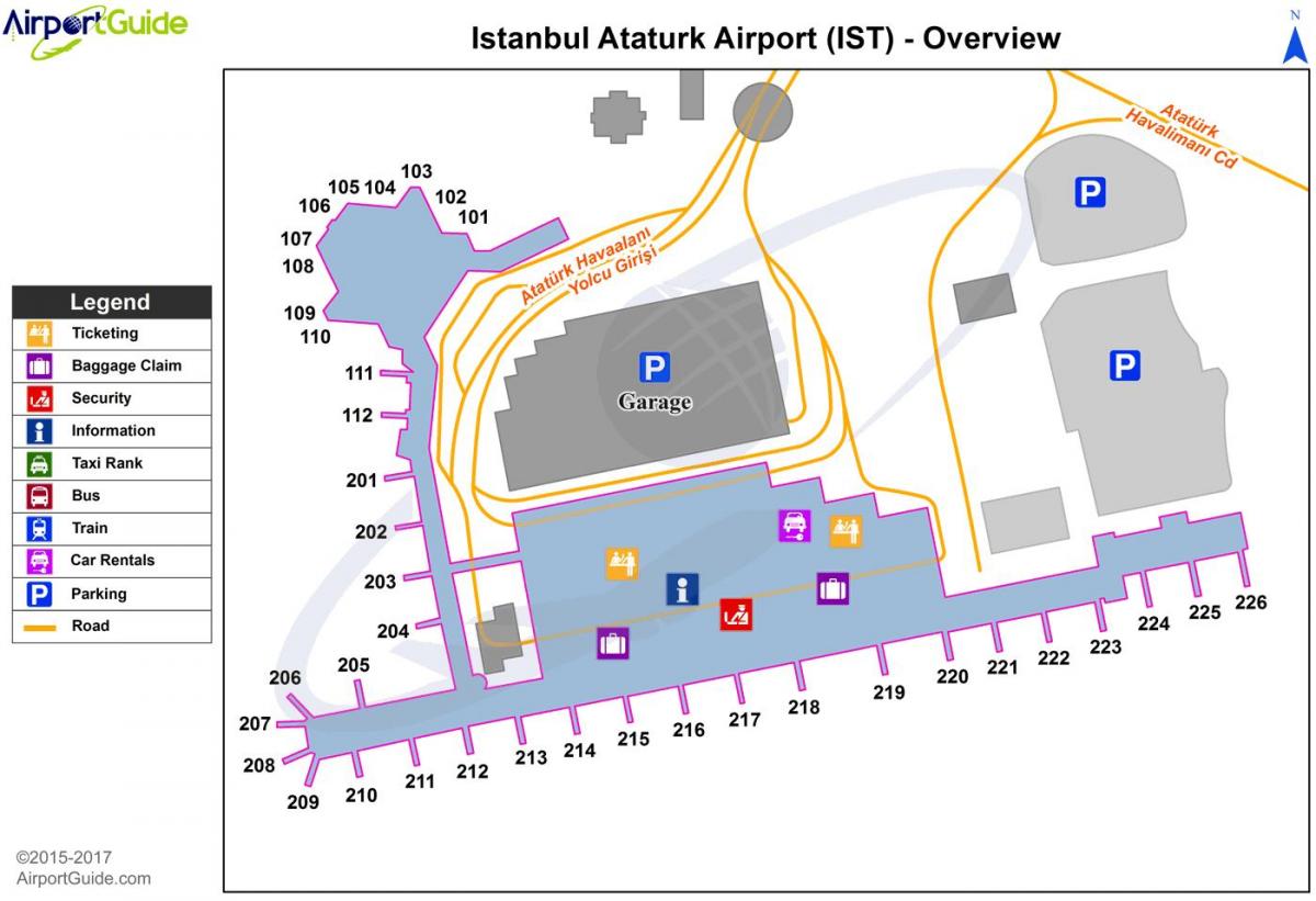 l'aéroport ataturk d'une carte du réseau