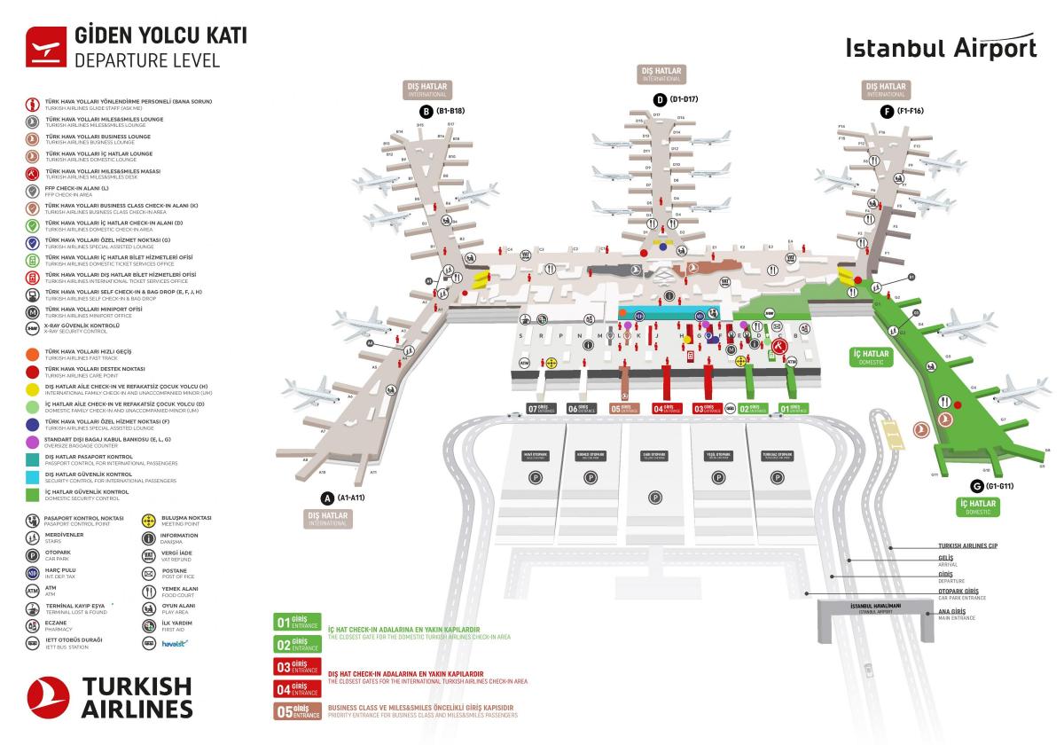 carte de l'aéroport d'istanbul