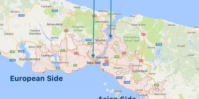 Côté européen d'Istanbul map