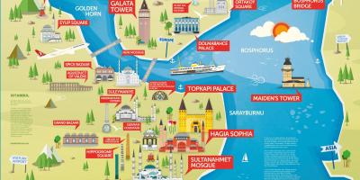 Istanbul, lieux à visiter, carte